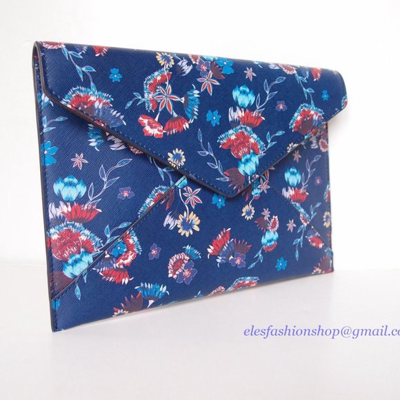 NWT Rebecca Minkoff Christy Flora Leo Leather Clutch - Picture 3 of 12